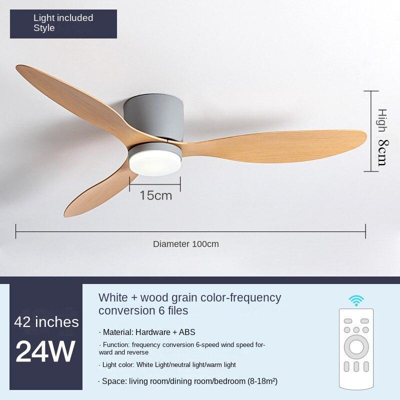 Скандинавский потолочный вентилятор, лампа с беспроводной тонировкой, потолочный вентилятор из массива дерева, лампа для столовой, гостиной, простая люстра с электрическим вентилятором с переменным диапазоном частот
