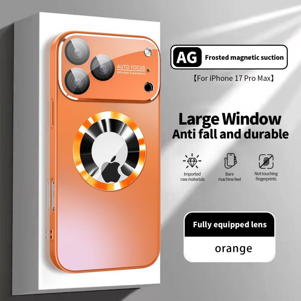 Новый титановый металлик, роскошный матовый чехол для iPhone 17 16 15 14 13 12 Pro Max Plus, с защитой камеры из стекла, совместимый с Magsafe