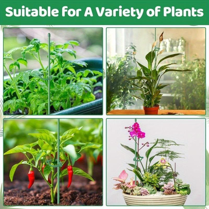 28Pcs Adjustable Plant Support Sticks with 28 Rings 14 Connectors Perfect for Potted Flowers Tomato Rose Indoor Outdoor