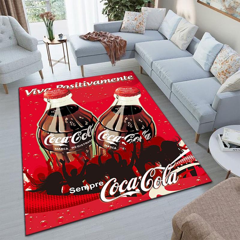 Christmas gift Halloween themed cola beverage Coca Cola carpet is suitable for living room and bedroom doormats office balcony decorative carpet V25