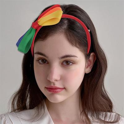 Радужная шестицветная ленточная заколка-бант на голову Разноцветный шестицветный аксессуар для волос Фестиваль Вечеринка Танец Головной убор Аксессуары для волос День гордости