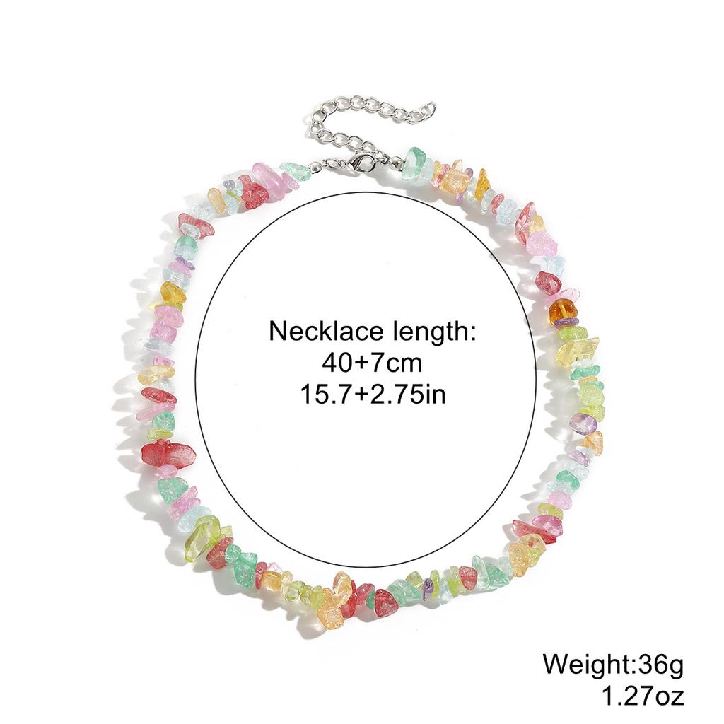 Богемное разноцветное ожерелье из гальки для женщин, INS, дизайн с натуральными камнями, летняя нишевая мода, красивое, элегантное, повседневное шейное украшение для нее
