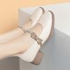 Mary Janes Women Pumps Woman Buckle Strap High Heel Shoes Non-Slip Casual Medium Heels Office Ladies Elegant Heels