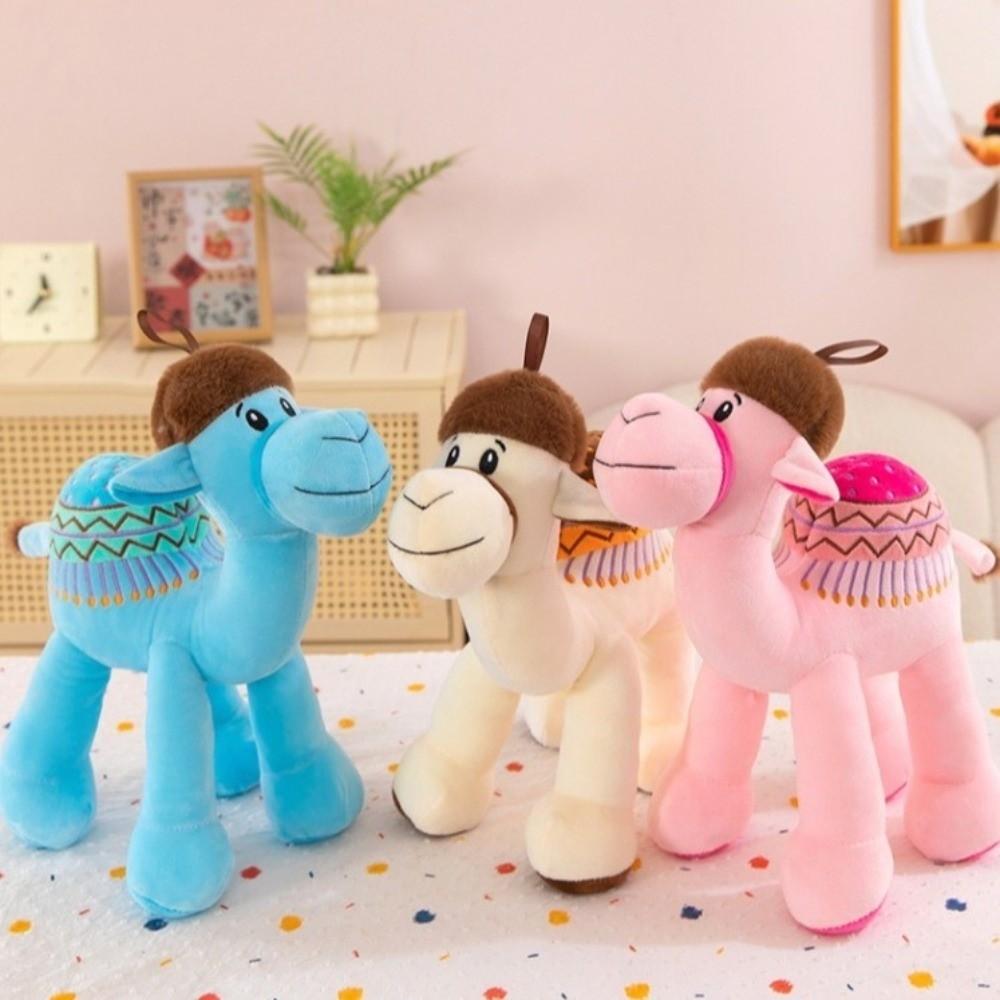 Soft Plush Camel Plush Toy Fluffy Desert Animal Plushie Stuffed Camel Doll Halloween Gift