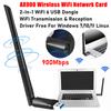 Беспроводная сетевая карта WiFi AX900 900 Мбит/с WiFi6 USB-адаптер Двухдиапазонный 2,4 ГГц 5 ГГц 2 в 1 Донгл Без драйверов Для Windows 7/10/11 Linux