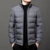 Мужская легкая куртка из утиного пуха - Воротник-стойка, Зимняя теплая, Идеальна для деловой и повседневной носки