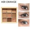 HER ORANGE ~ Вязаная на пуговицах девятицветная палитра теней для век с жемчугом и матовыми тонкими вспышками осенне-зимних теней для век