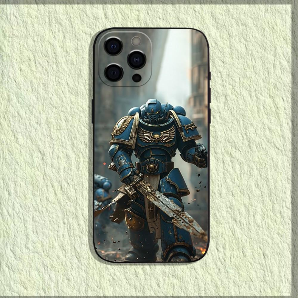 Чехол для телефона игры W-Warhammers 40k для iPhone 16,15,14,13,12,11,Pro,X,XS,Max,XR,Plus,Mini Мягкий черный чехол