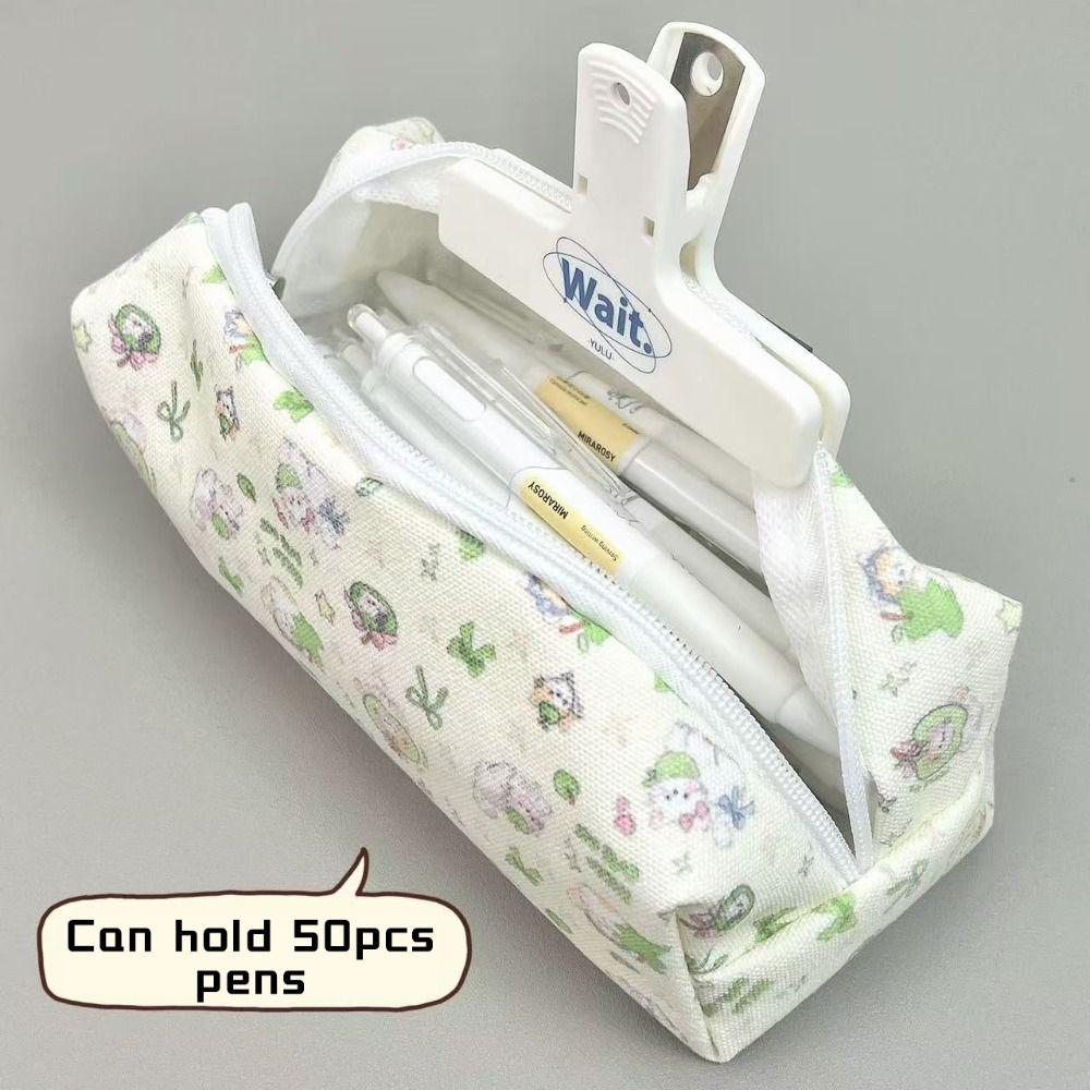 Canvas Pen Bag Cat Printted Patterns Stationery Bag Multi-Purpose Pencil Box School Office