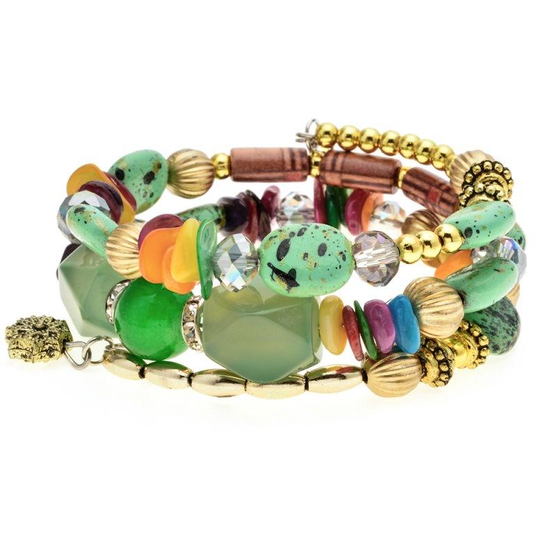 Vintage Colorful Natural Stone Beads Bracelet Bohemian Multilayer Fashion Bracelets for Women and Men Bangles Jewelry