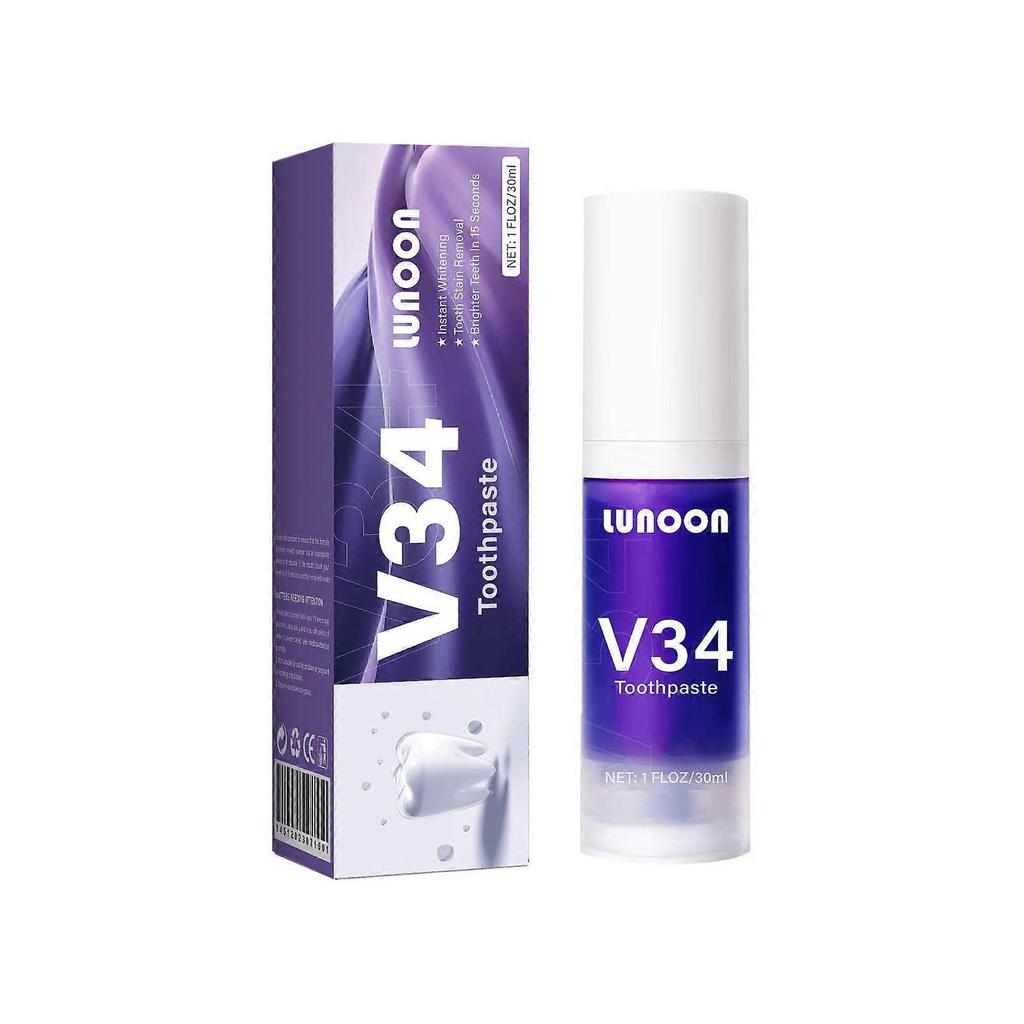 Purple mousse V34 toothpaste to remove yellow teeth stains 1