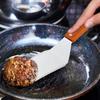 Stainless Steel Square Head Steak Cooking Spatula Wood Handle Pizza Shovel Pancake Beef Turner Scraper BBQ Utensils For Kitchen