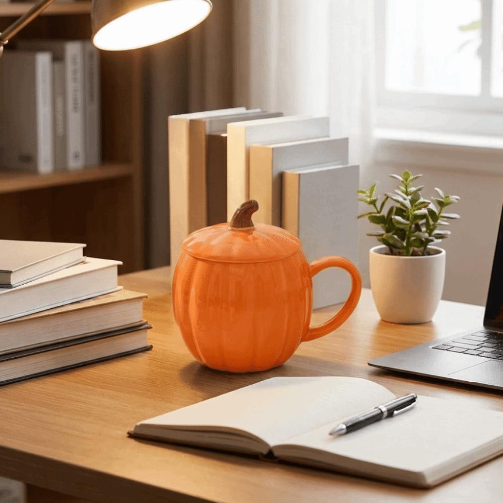320ml Coffee Cup Dustproof Drink Mug Cute Ceramic Tea Cup Halloween Party