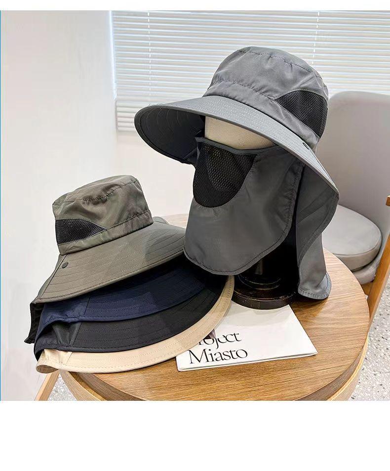 Мужская солнцезащитная рыболовная шляпа с защитой лица - защита от ультрафиолета для лета и альпинизма