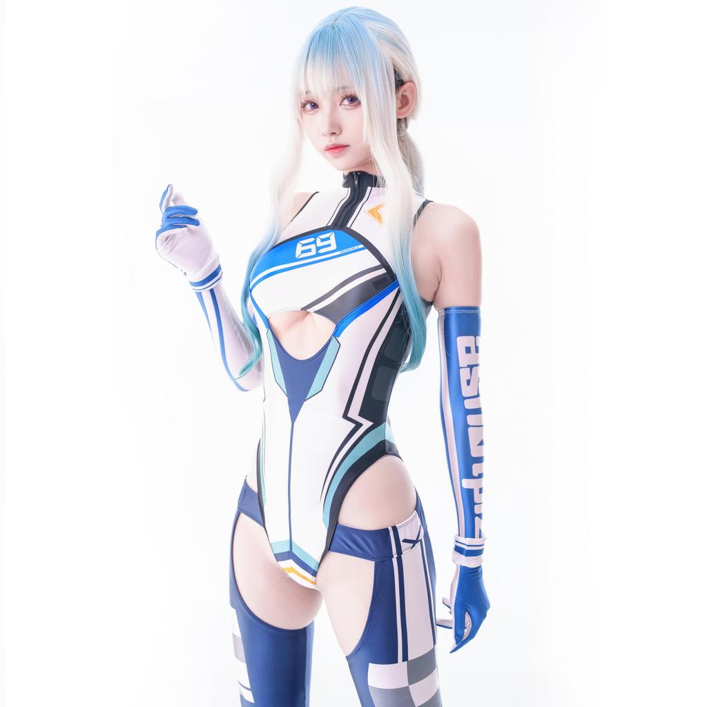 Сексуальный блестящий костюм королевы гонок с нарукавниками и простой костюм на все тело для женщин и костюм для косплея LOST-G Перчатки, Взрослые, Купальник, (М, БЕЛЫЙ)