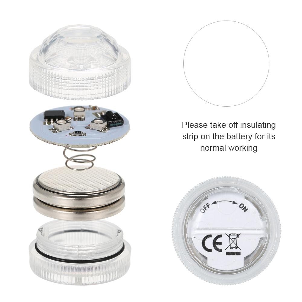 12pack Mini LEDs RGB Submersible Light Colorful Lamp Underwater Candle Light IP68 Water Resistance with Remote Control