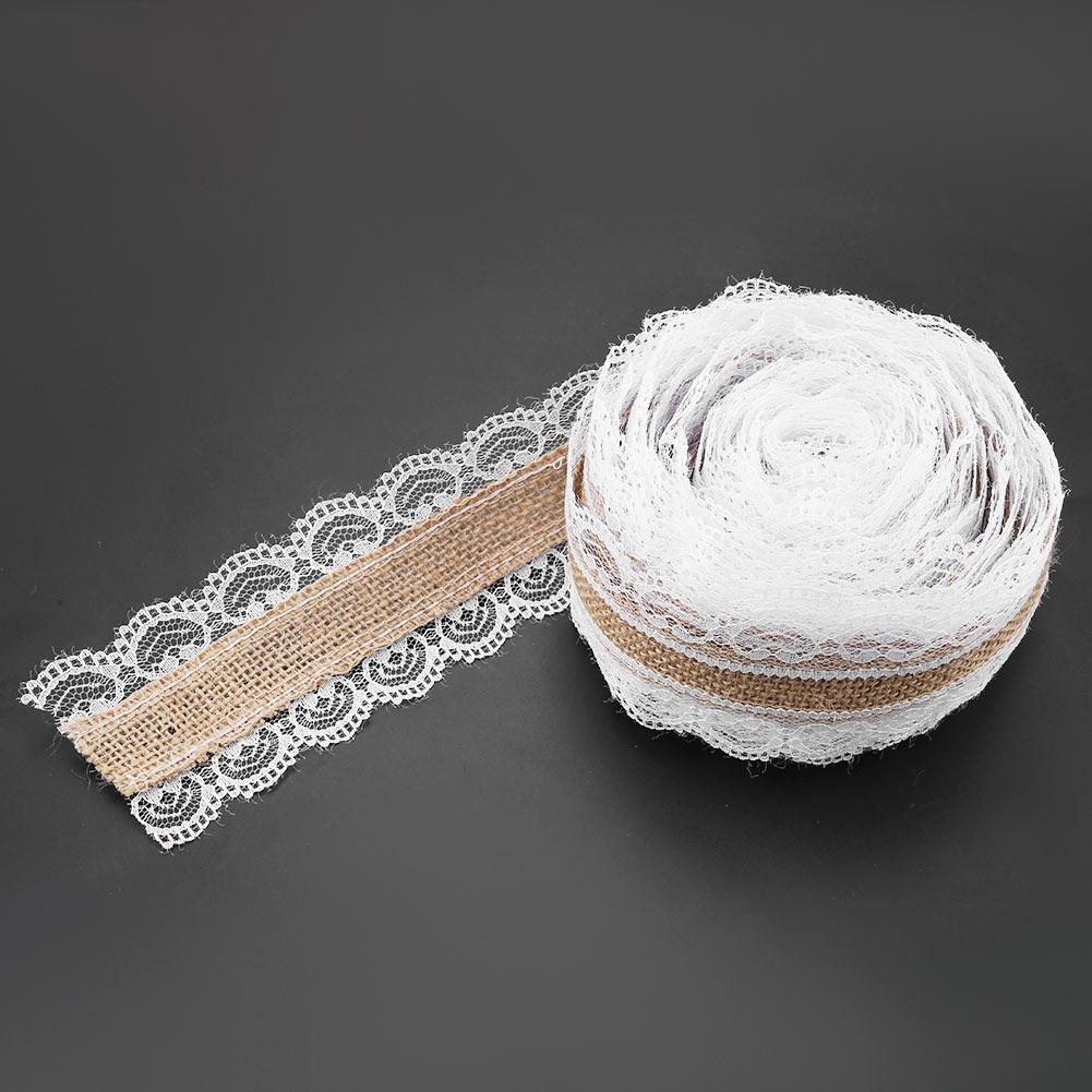 10 м рулон натурального джута с кружевом в форме сердца, ширина 6 см, мешковина для рождественской свадьбы