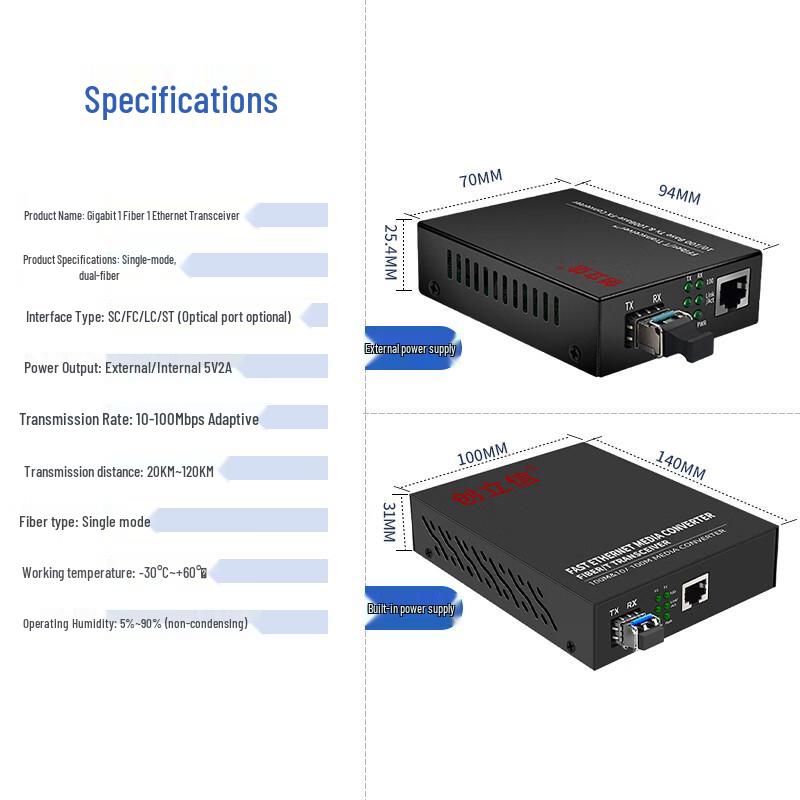 Медиаконвертер Chuanglixin Fast Ethernet по оптоволокну