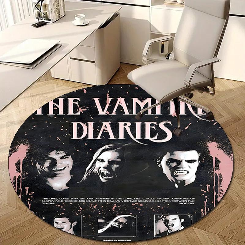 1pc The Vampire Diaries4 Design Printed Area Round Carpet for Bedroom Living Room Home Decor Rugs Mat Non Slip Mat Rug for Bedside