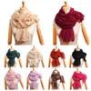 Yousheng Women Pleated Scarf Thickened Weave Autumn Winter Scarf Solid Color Breathable Shawl Headscarf Outfit Accessories
