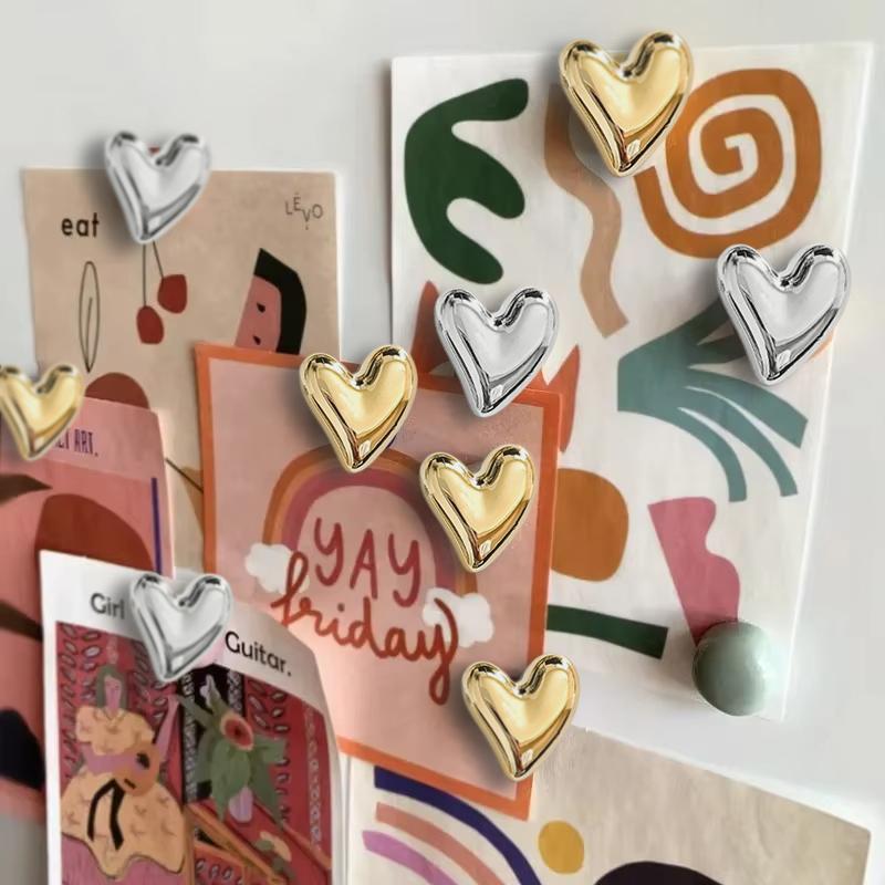 20 шт. магниты на холодильник наклейки на холодильник в форме сердца 20 мм милый маленький магнит для холодильника золото серебро офис доска шкафчик магнитный