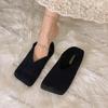 Fashion Suede Flats Women Cotton Slippers Square Toe Fashion Mules Shoes Casual Slingback Women's Winter Boots Trend Mujer Zapatos