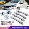 Хромированный Стайлинг для Honda Fit Jazz 4 4-го поколения Mk4 GR GS 2022, черный чехол для дверной ручки из углеродного волокна автомобиля