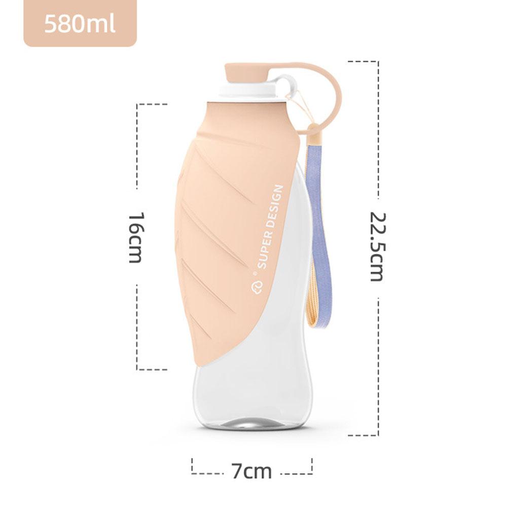 580ml Dog Water Bottle for Walking, Pet Water Dispenser Feeder Container Portable with Drinking Cup Bowl Outdoor Hiking, Travel