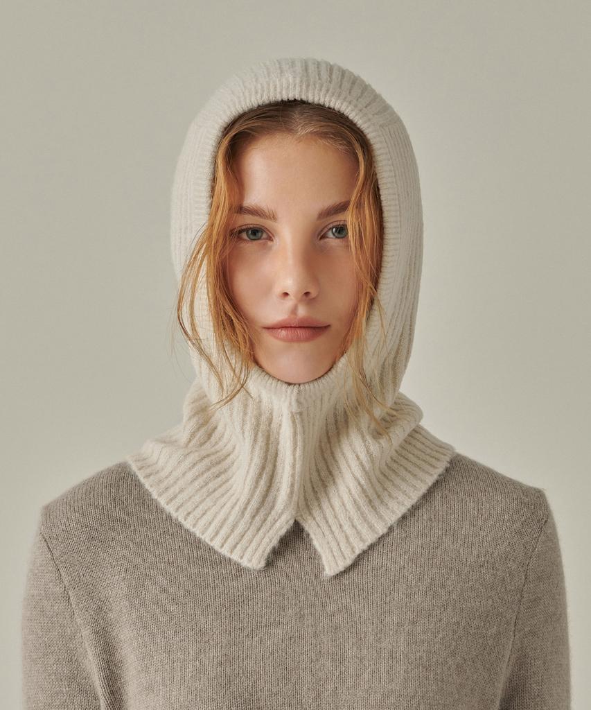 MUSINSA STANDARD WOMAN Женская мягкая балаклава из буклированной вязки [Кремовый]