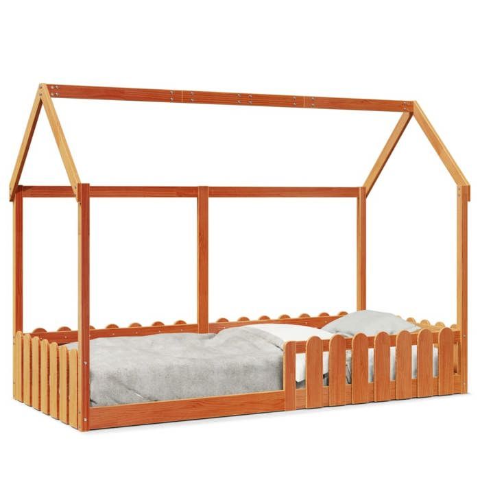 VidaXL Cadre de lit d'enfants forme de maison 90x190cm bois massif pin, cadre de lit en forme de maison, cadre de lit pour 850694
