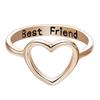 Women Fashion Alloy Best Friend Heart Shaped Love Ring