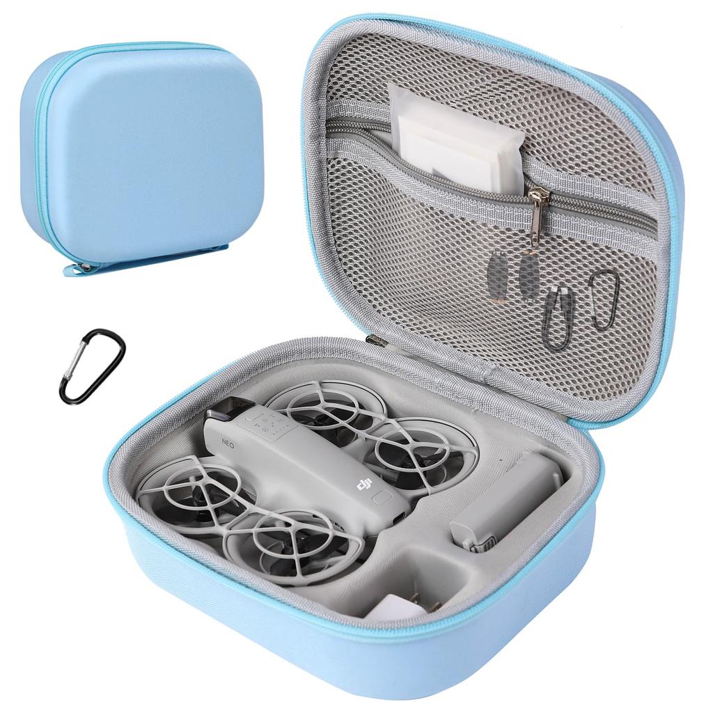 Storage Bag for DJI Neo-Portable Hard Travel Carrying Case with YKK Zipper for DJI Neo Drone Aceessories-Blue