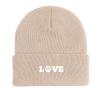 LOVE" Dog Paw Print Print Knit Hat Beanie, Animal Woman Cap Cuff Fit Trendy Gorro Knitted Cap Beanie