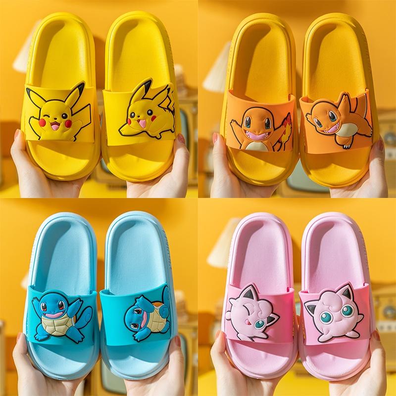 Детские шлепанцы Pokemon Pikachu Нескользящие пляжные и душевые тапочки