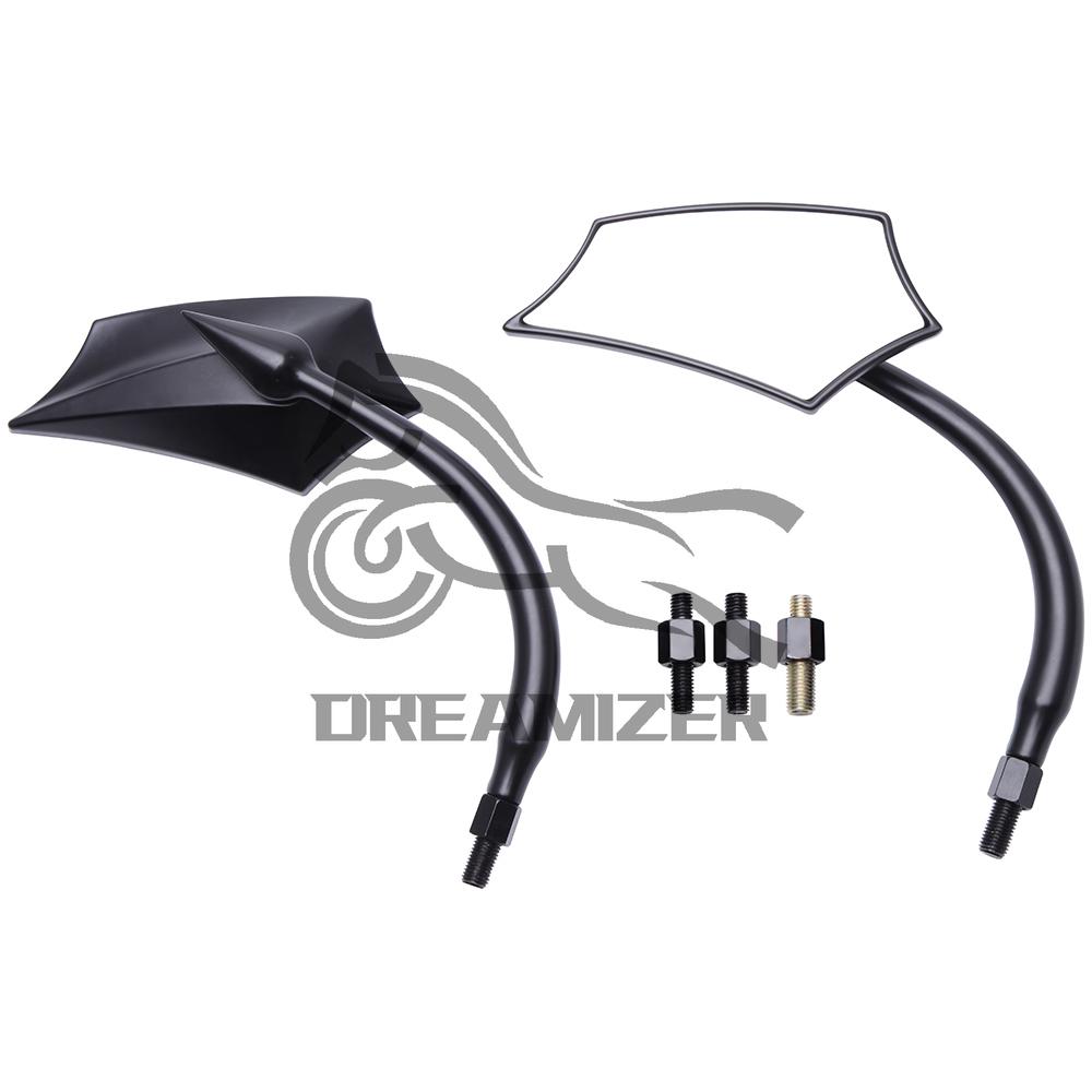 Черные мотоциклетные боковые зеркала заднего вида для мотоцикла Harley Davidson Road King Street Glide Softail Dyna