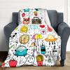 1pc Doodle Patterns Blanket Warm, Cozy, And Soft, Suitable for Sofas, Beds, Cars, And Office Use.Perfect for Camping And Travel, Making It a Great Gif