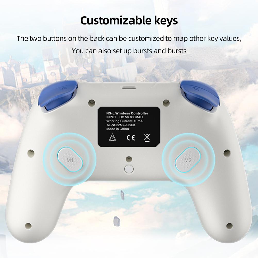 - Замена геймпада Беспроводной геймпад Bluetooth-совместимый DIY Gaming (белый)