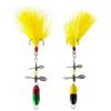Fishing Bait Rotating Spinner Sequins Fishing Lure 9g Dual Propeller Wobbler Artificial Bait with Feather & Treble Hook