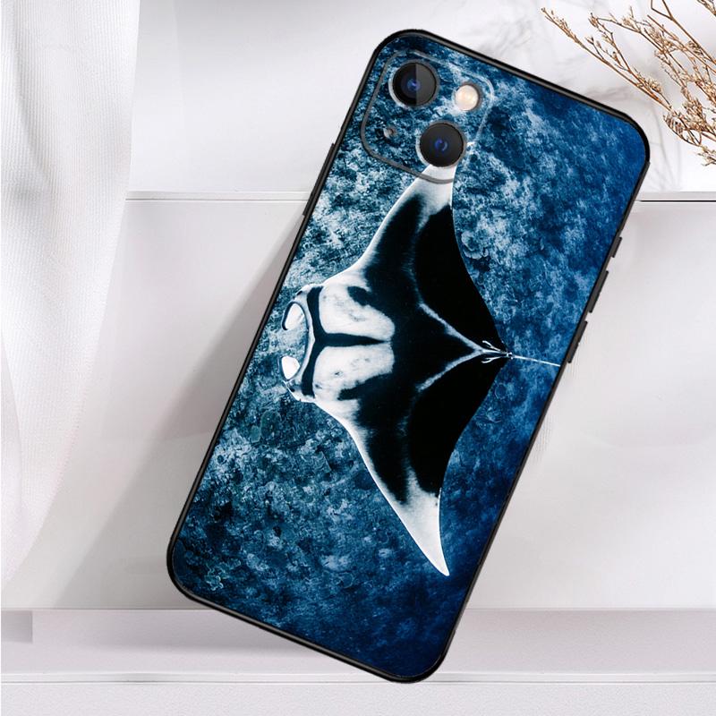 Animal Manta Ray Case For iPhone 14 16 15 Pro Max 11 12 13 Mini 7 8 Plus X XR XS MAX Soft Shockproof Cover