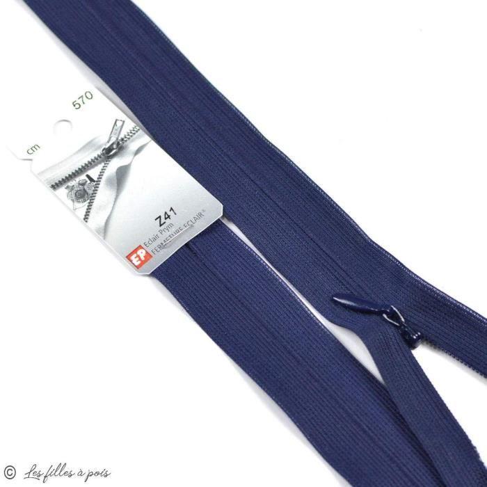 Fermeture Éclair Invisible - ECLAIR - 22 cm - Oeko-Tex - Bleu marine - Fabrication française