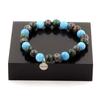 Stones and Minerals. Blue Chalcedony + Labradorite + African Turquoise Bead Bracelet 8 Made In France.