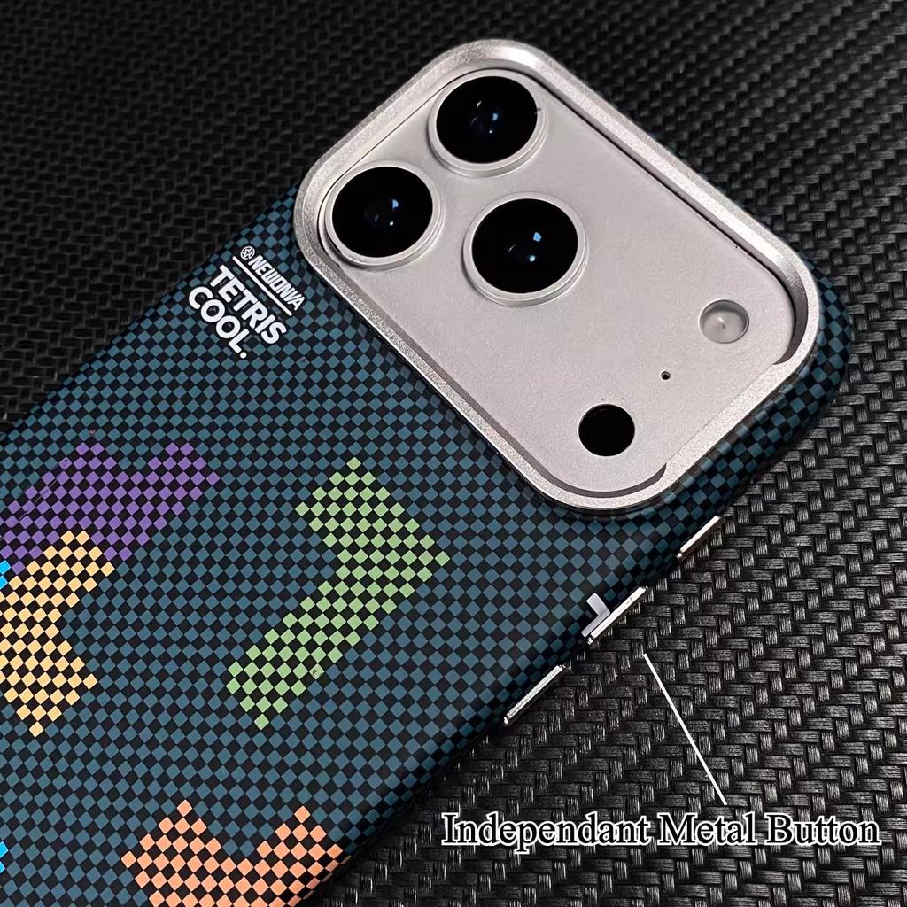Fashion Patterns Carbon Fiber Texture N52 Magnet Phone Case for iPhone 17 Pro Max /16/15/14/13 /Shockproof /Thin Anti-fingerprint /Metal Camera Ring