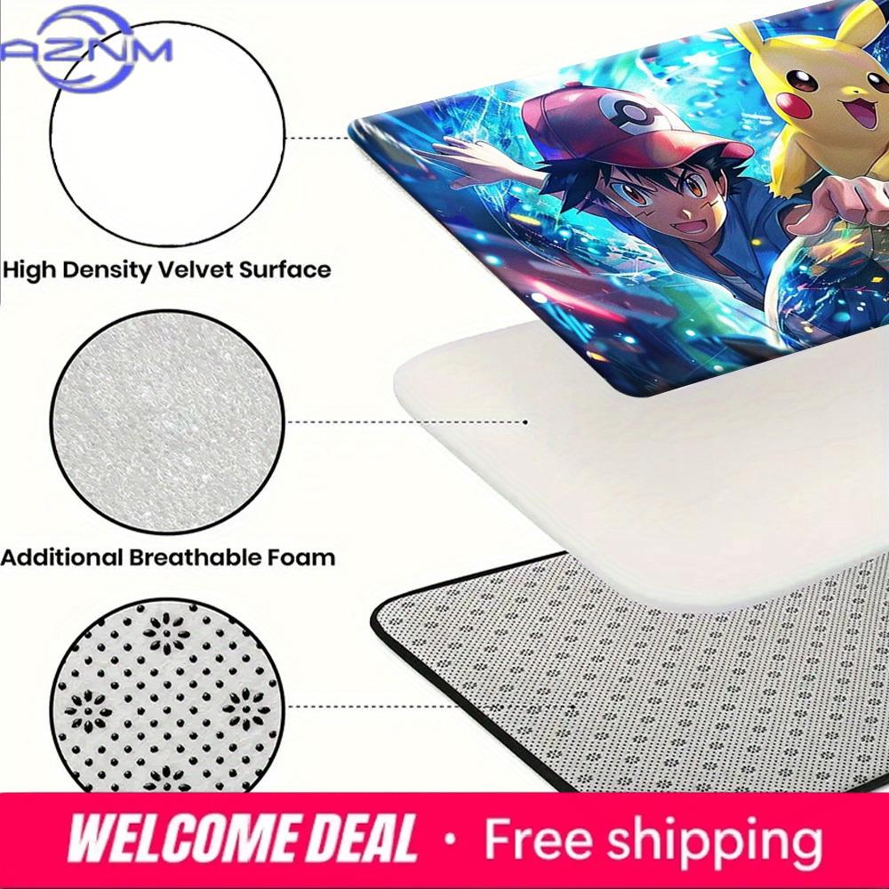 Pokemon Ash and Pikachu Adventure Print Non-Slip Doormat, Absorbent Floor Mat for Home Decor