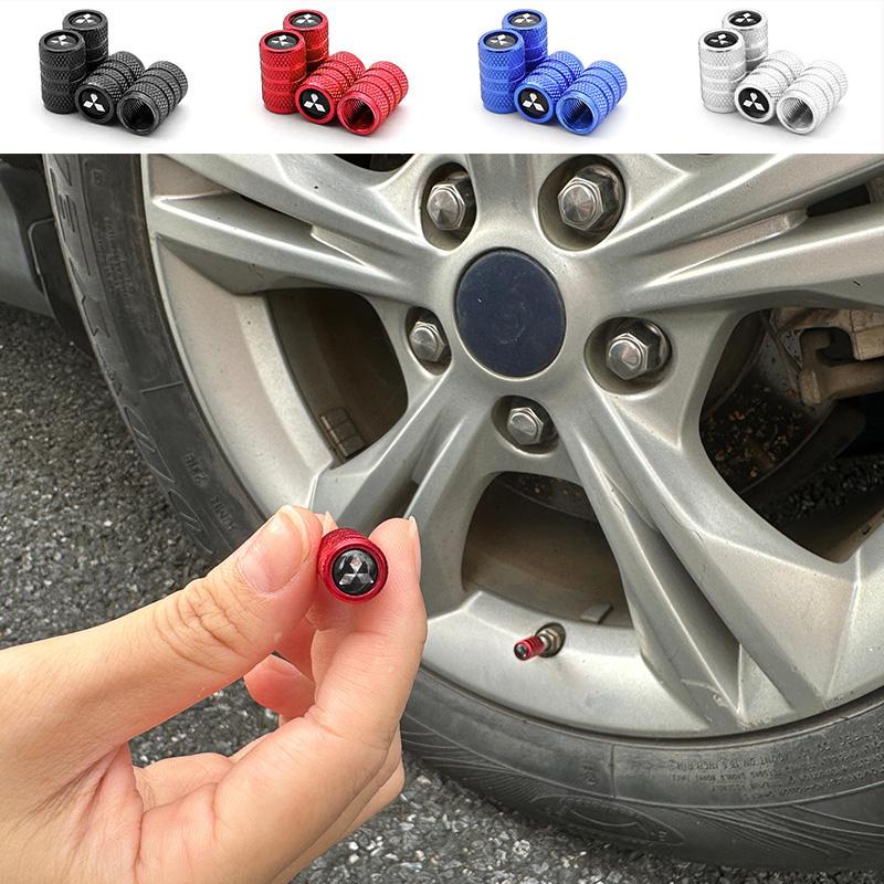 Car Wheel Tire Valve Caps Stem Case With Logo Auto Styling For Mitsubishi outlander Triton L200 ASX Mirage Pajero Eclipse Colt