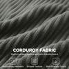 3 Seater Sofa with Wide Seat, Corduroy Fabric Couch with Deep Seat, Spring Cushion, Light Grey
