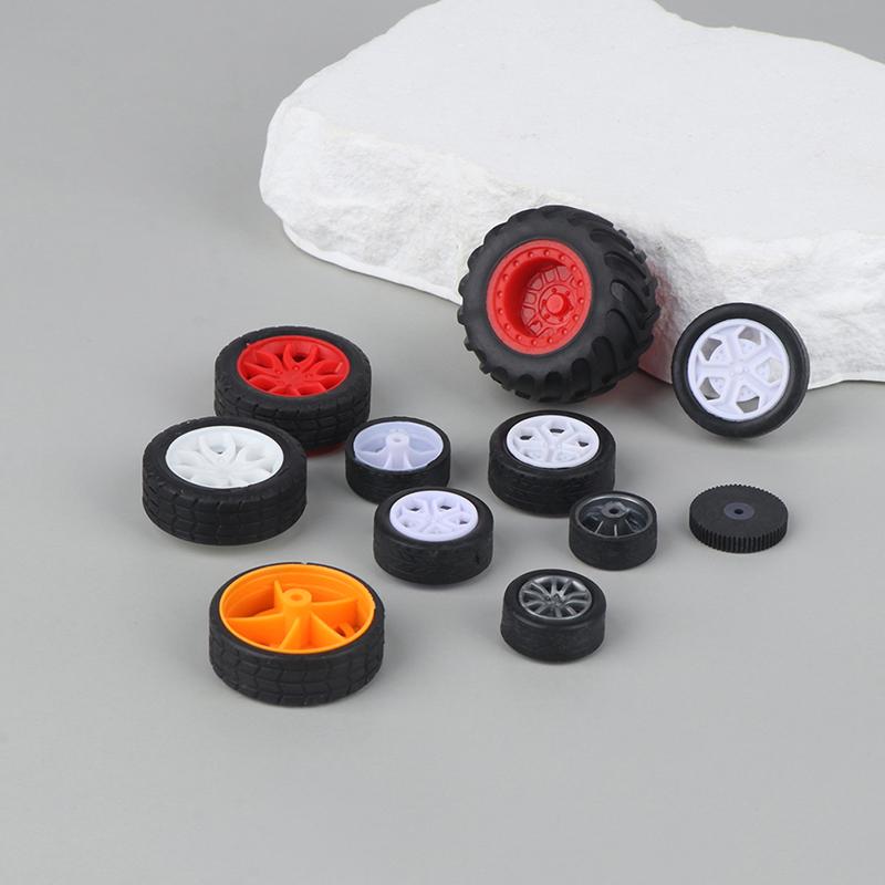 10 шт. игрушечных резиновых колес для ПК, покрышек, сделай сам, мини-технология, 4WD, цветные покрышки, отверстие