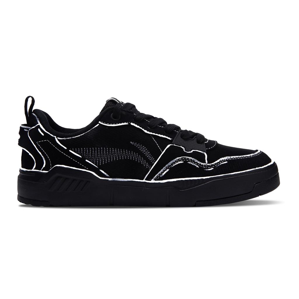 Li Ning Original Era Скользкие, Легкие и Дышащие Низкие Кроссовки для Скейтборда Мужские Черно-Белые AGCU337-5(Команда348-)