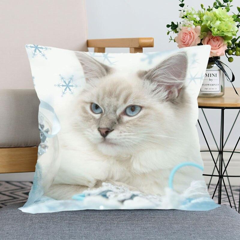 45x45 см полиэстер, Новое поступление, наволочка с изображением кошки, домашнего декора, наволочка, наволочка на невидимой молнии