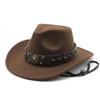 Ethnic Woolen Hats European and American Men and Women's Woolen Western Cowboy Hats