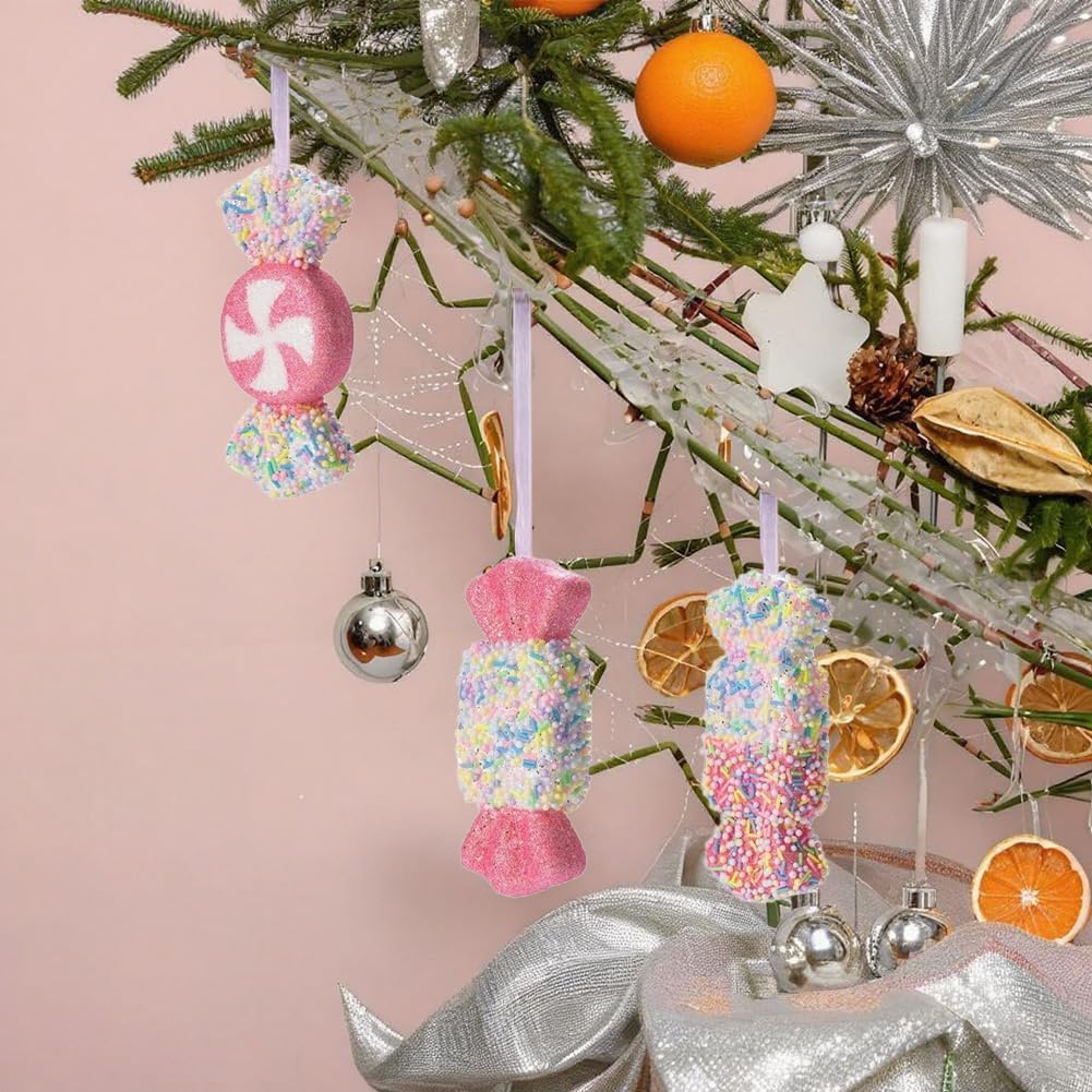 Набор конфетных рождественских украшений для рождественских елок, конфетные подвески из пенопласта ручной работы